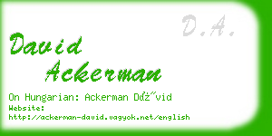 david ackerman business card
